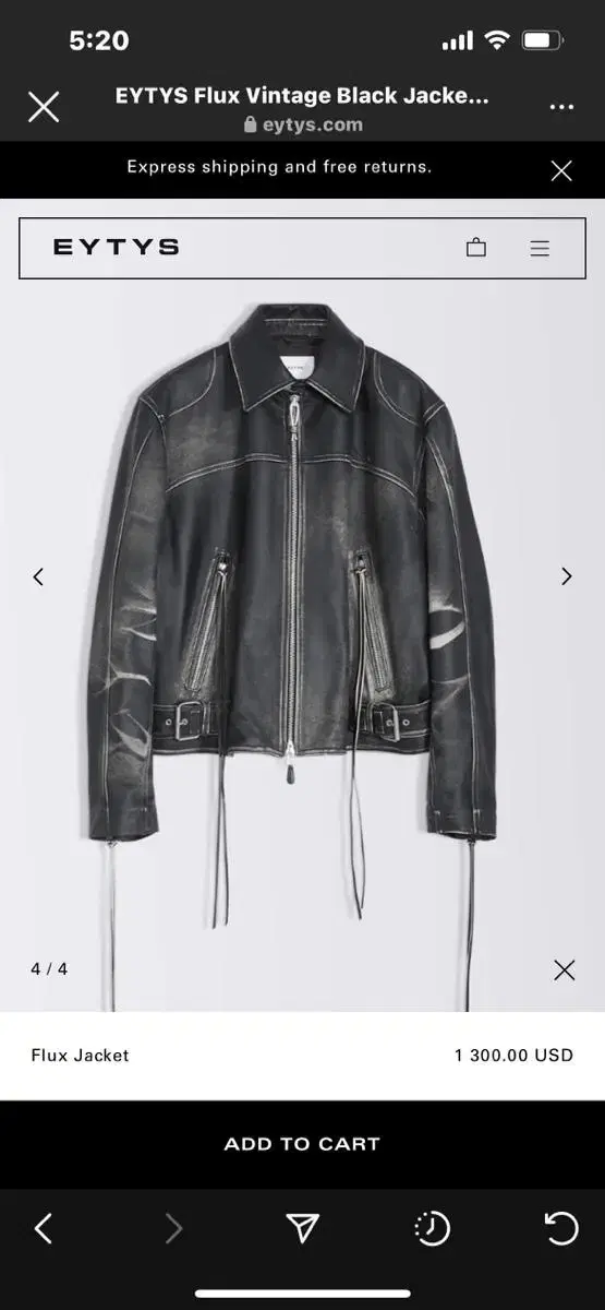 ジャケット・アウター eytys flux leather jacket SSENSE Exclusive Black Flux Leather Jacket by EYTYS on Sale